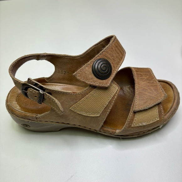 Josef Seibel Nina Women’s Size 36 Tan Leather Velcro Strap On Sandal Shoe Summer - Picture 8 of 10